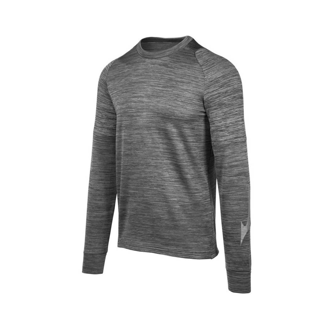 Mizuno Men's Velocity Long Sleeve Crew T-Shirts Grey (530021-DBP)